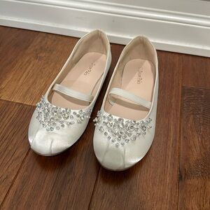 White sequined girls shoes
